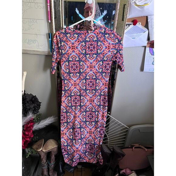 NWT LuLaRoe floral geometric dress xxs - Picture 3 of 4